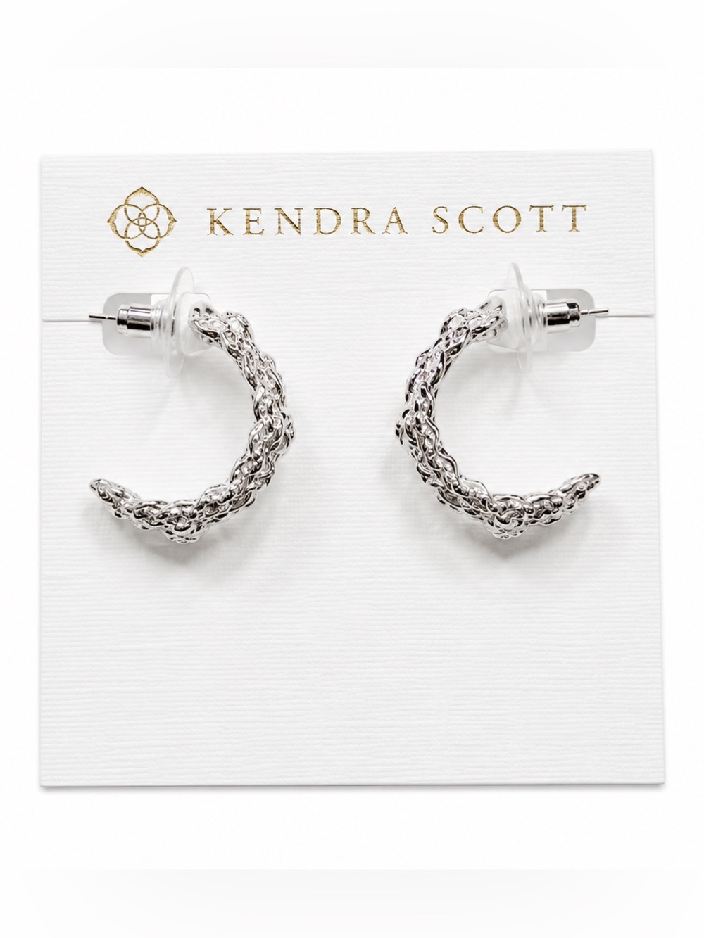 Kendra Scott Silver Twisted Rope Hoop Earrings - Krista